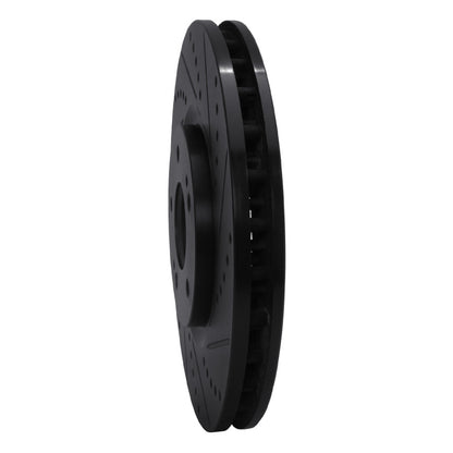 R1 Concepts R1 03-06 Mitsubishi Lancer Front Right Drilled & Slotted Black Brake Rotor