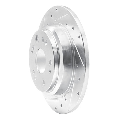 R1 Concepts R1 02-04 Acura RL Rear Left Drilled & Slotted Silver Brake Rotor