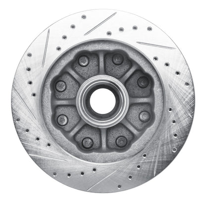 R1 Concepts R1 1988-1996 Chevrolet C3500 Front Right Drilled & Slotted Silver Brake Rotor
