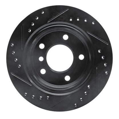 R1 Concepts R1 96-05 BMW 320I (USA/Canada) Rear Right Drilled & Slotted Black Brake Rotor