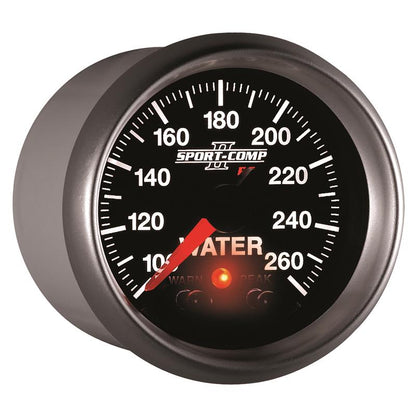 Autometer Sport-Comp II 52.4mm 100-260 Deg F Water Temp Peak & Warn w/ Electronic Control Gauge