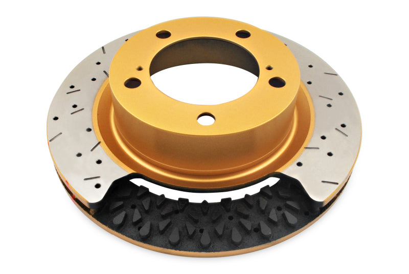 DBA 15-20 Volkswagen Golf R Front 4000 Series Cross Drilled Rotor w/Silver Hat