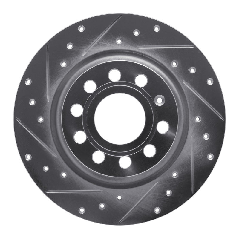 R1 Concepts R1 05-18 Audi Q3 (Mexico) Rear Left Drilled & Slotted Silver Brake Rotor