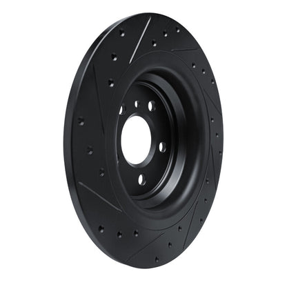 R1 Concepts R1 12-18 Mercedes-Benz GLE350 Rear Right Drilled & Slotted Black Brake Rotor