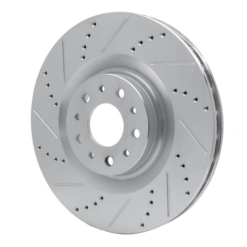 R1 Concepts R1 14-19 Fiat 500L Front Left Drilled & Slotted Silver Brake Rotor
