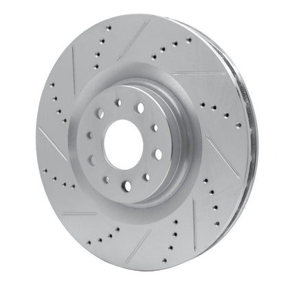 R1 Concepts R1 14-19 Fiat 500L Front Left Drilled & Slotted Silver Brake Rotor