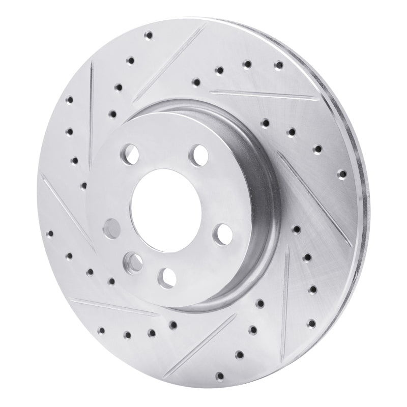 R1 Concepts R1 01-03 Volkswagen EuroVan Front Left Drilled & Slotted Silver Brake Rotor