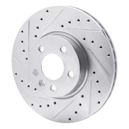 R1 Concepts R1 01-03 Volkswagen EuroVan Front Left Drilled & Slotted Silver Brake Rotor
