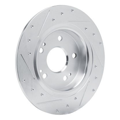 R1 Concepts R1 22-25 Acura Integra Rear Left Drilled & Slotted Silver Brake Rotor