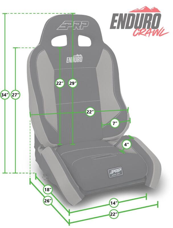 PRP Seats PRP EnduroCrawl Reclining Suspension Seat - Black Suede - Driver