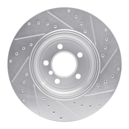 R1 Concepts R1 05-08 BMW 760I Rear Left Drilled & Slotted Silver Brake Rotor