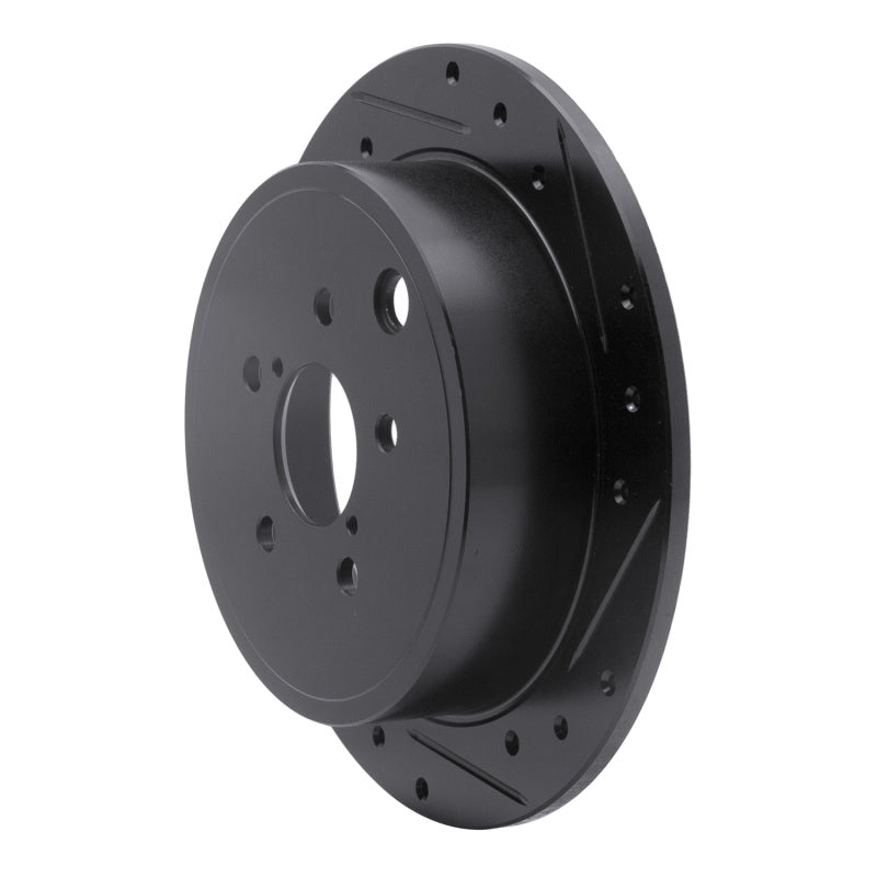 R1 Concepts R1 08-15 Subaru Outback Rear Right Drilled & Slotted Black Brake Rotor