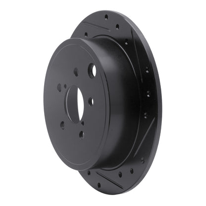 R1 Concepts R1 08-15 Subaru Outback Rear Right Drilled & Slotted Black Brake Rotor