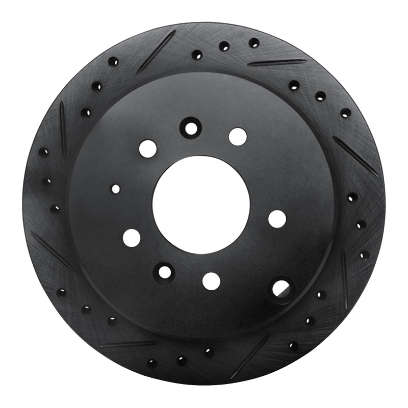 R1 Concepts R1 92-06 Mazda 929 Rear Left Drilled & Slotted Black Brake Rotor