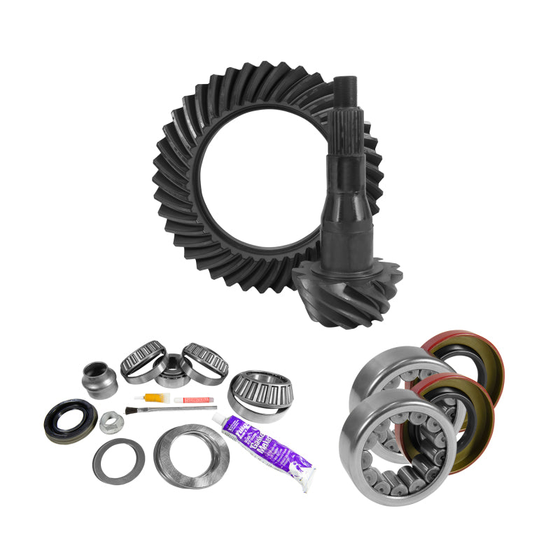 Yukon Gear & Axle Yukon Gear 9.75in Ford 4.11 Rear Ring & Pinion Install Kit Axle Bearings and Seal