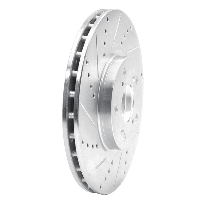 R1 Concepts R1 04-08 Acura TL Front Left Drilled & Slotted Silver Brake Rotor