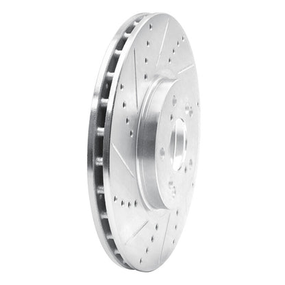 R1 Concepts R1 04-08 Acura TL Front Left Drilled & Slotted Silver Brake Rotor