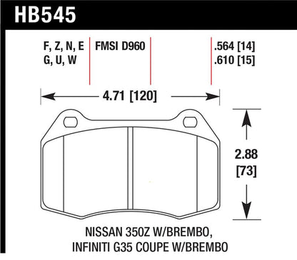 Hawk Performance Hawk 03-07 G35/350z w/ Brembo HP+ Street Front Brake Pads