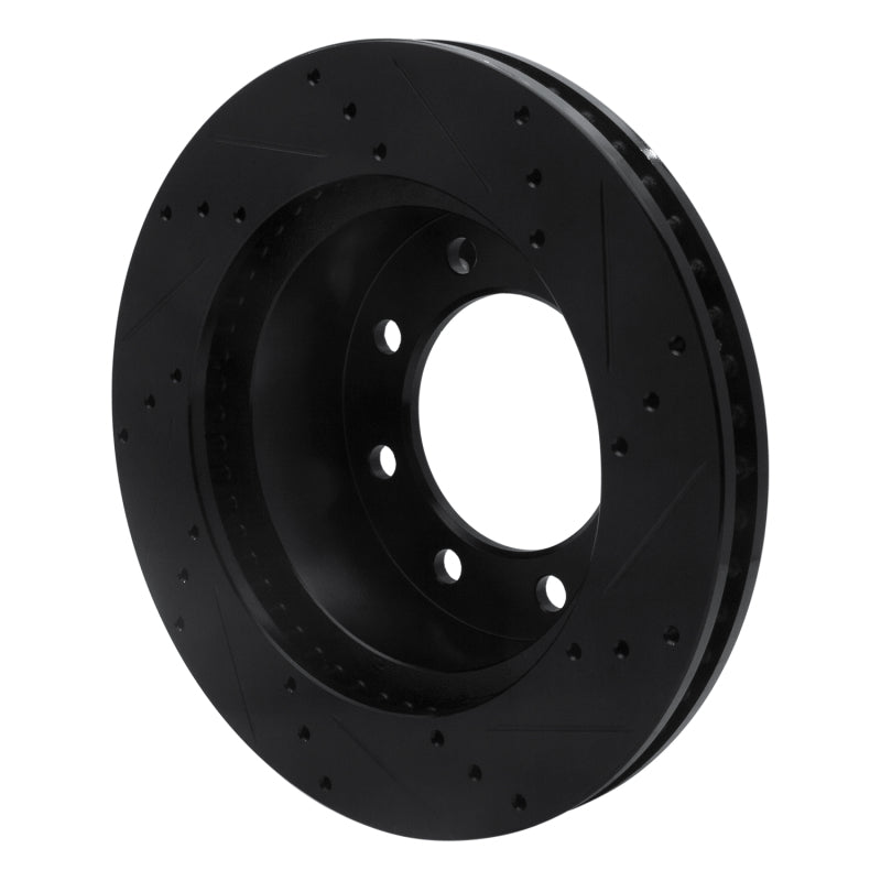 R1 Concepts R1 03-08 Dodge Ram 2500 Front Left Drilled & Slotted Black Brake Rotor