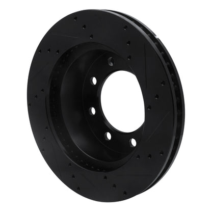 R1 Concepts R1 03-08 Dodge Ram 2500 Front Left Drilled & Slotted Black Brake Rotor