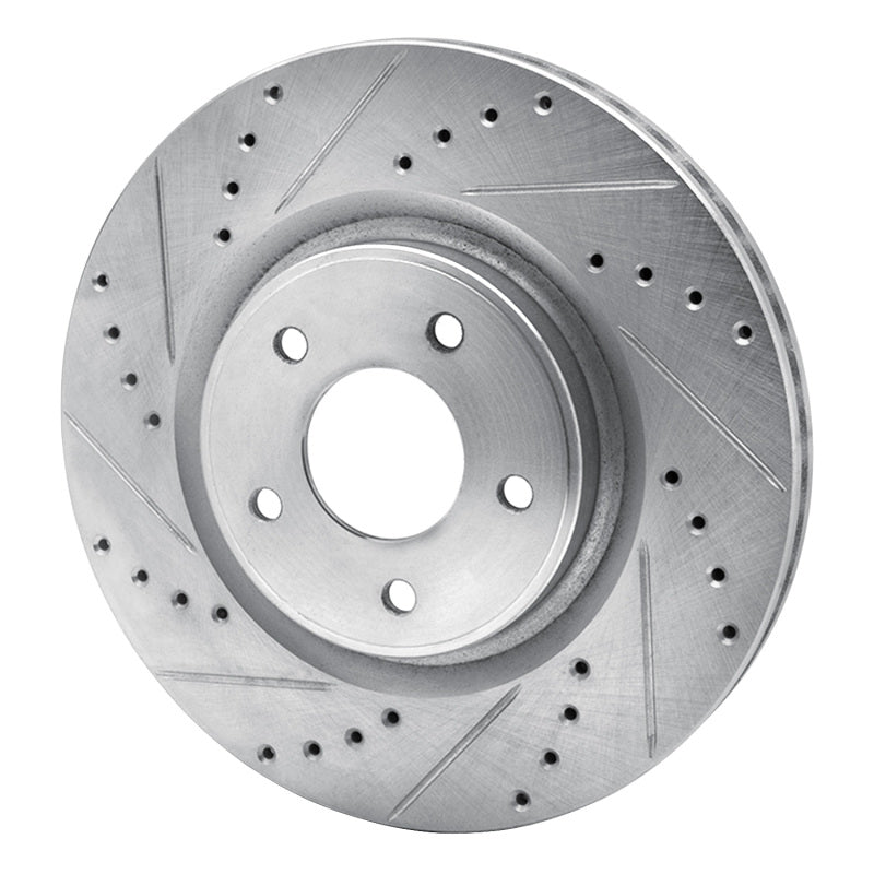 R1 Concepts R1 14-19 Nissan X-Trail (Mexico) Front Left Drilled & Slotted Silver Brake Rotor