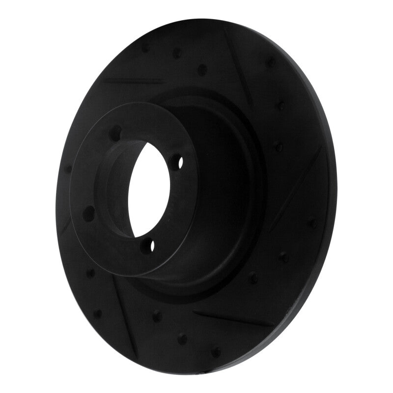 R1 Concepts R1 67-76 BMW 1600 Front Right Drilled & Slotted Black Brake Rotor