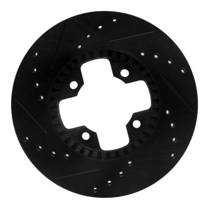 R1 Concepts R1 79-83 Nissan 280ZX Front Right Drilled & Slotted Black Brake Rotor