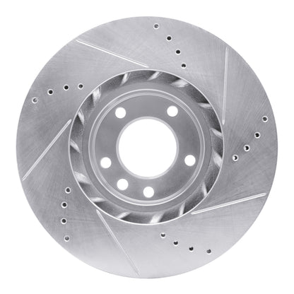 R1 Concepts R1 11-18 Porsche CAYENNE Right Front Drilled & Slotted Silver Brake Rotor
