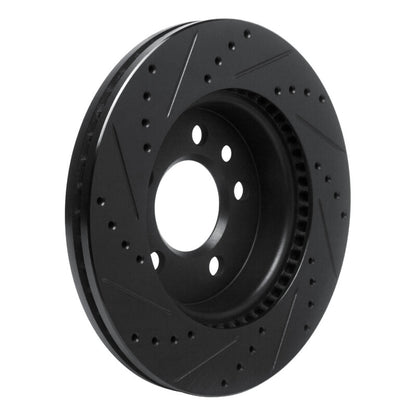 R1 Concepts R1 10-17 Volkswagen AMAROK (Mexico) Front Right Drilled & Slotted Black Brake Rotor