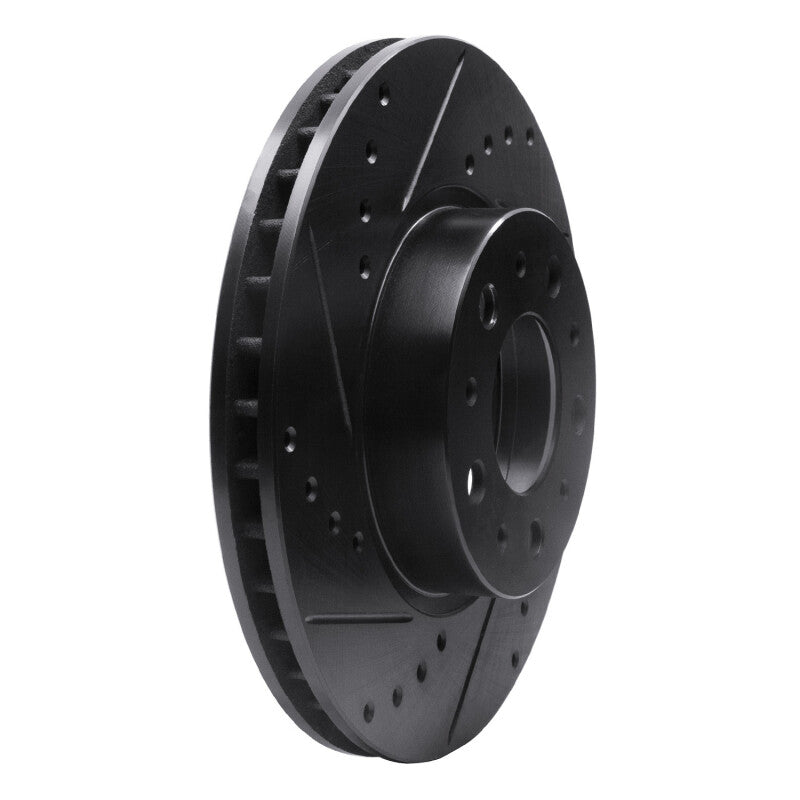 R1 Concepts R1 91-95 Volvo 780 Front Left Drilled & Slotted Black Brake Rotor