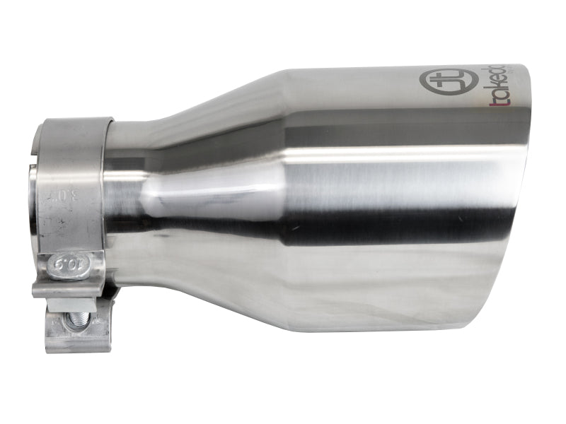 aFe Takeda Universal Exhaust Tip 3 IN Inlet x 5 IN Outlet x 9 IN L- Polished