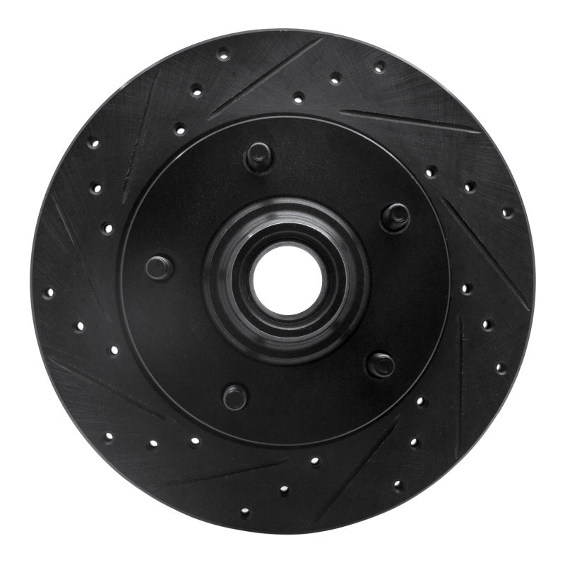 R1 Concepts R1 94-03 Ford E-150 Econoline Front Left Drilled & Slotted Black Brake Rotor