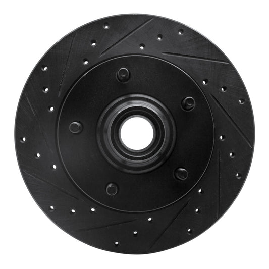 R1 Concepts R1 94-03 Ford E-150 Econoline Front Left Drilled & Slotted Black Brake Rotor
