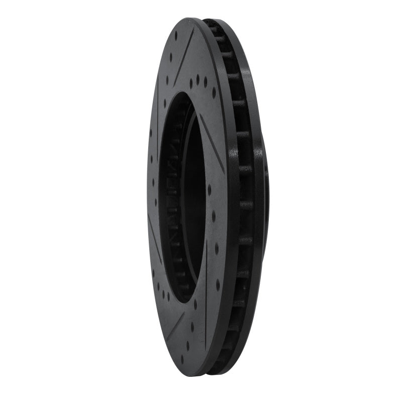 R1 Concepts R1 90-90 Lexus LS400 Front Right Drilled & Slotted Black Brake Rotor