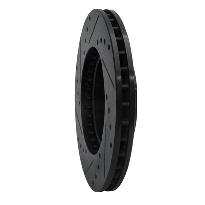 R1 Concepts R1 90-90 Lexus LS400 Front Right Drilled & Slotted Black Brake Rotor