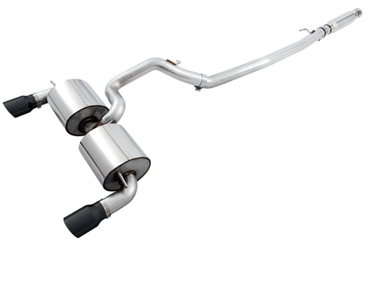 AWE Tuning Ford Focus RS Touring Edition Cat-Back Exhaust - Resonated - Diamond Black Tips