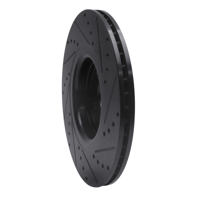 R1 Concepts R1 14-18 Ford Focus ST Front Left Drilled & Slotted Black Brake Rotor
