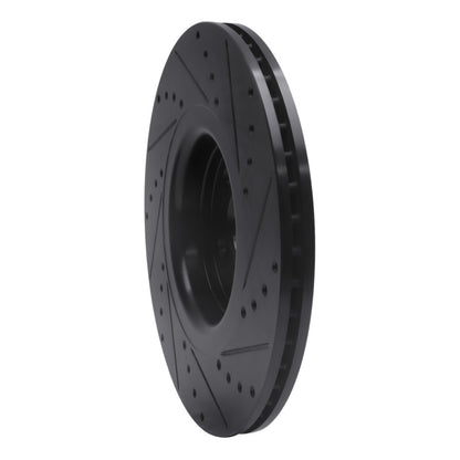 R1 Concepts R1 14-18 Ford Focus ST Front Left Drilled & Slotted Black Brake Rotor