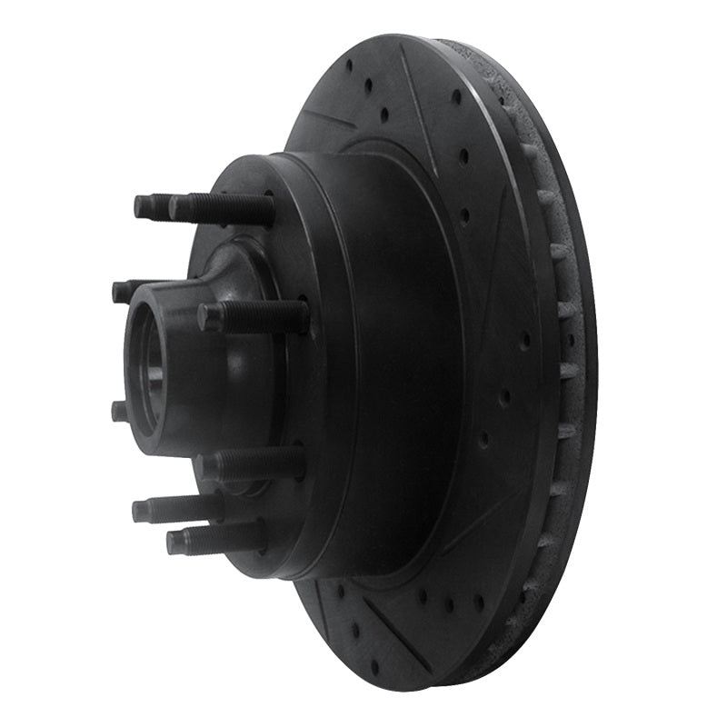 R1 Concepts R1 95-07 Ford E-150 Econoline Front Right Drilled & Slotted Black Brake Rotor