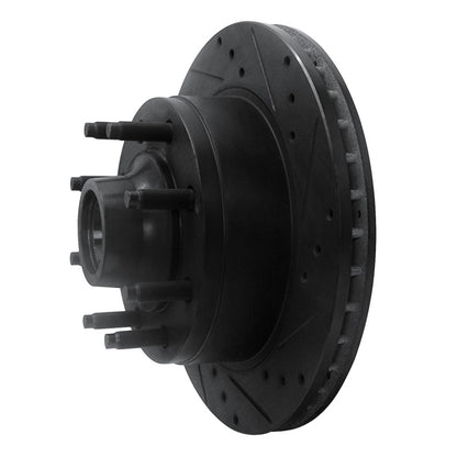 R1 Concepts R1 95-07 Ford E-150 Econoline Front Right Drilled & Slotted Black Brake Rotor