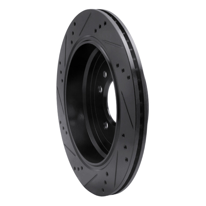 R1 Concepts R1 05-07 Land Rover LR3 Rear Right Drilled & Slotted Black Brake Rotor