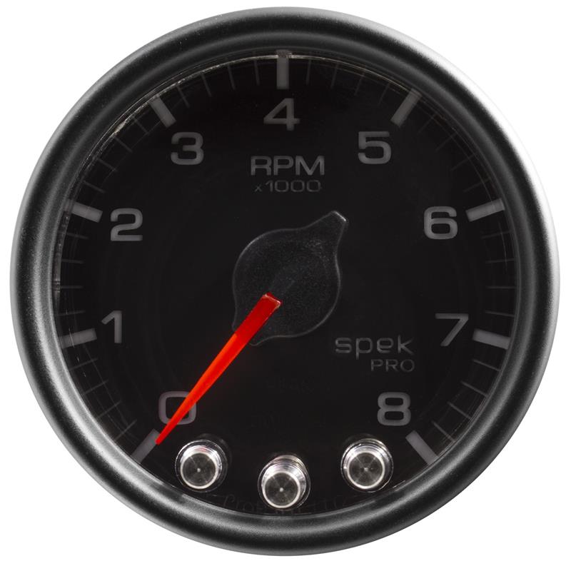 Autometer Spek-Pro Gauge Water Press 2 1/16in 120psi Stepper Motor W/Peak & Warn Blk/Blk