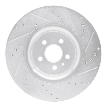 R1 Concepts R1 15-21 Ford Edge Front Left Drilled & Slotted Silver Brake Rotor
