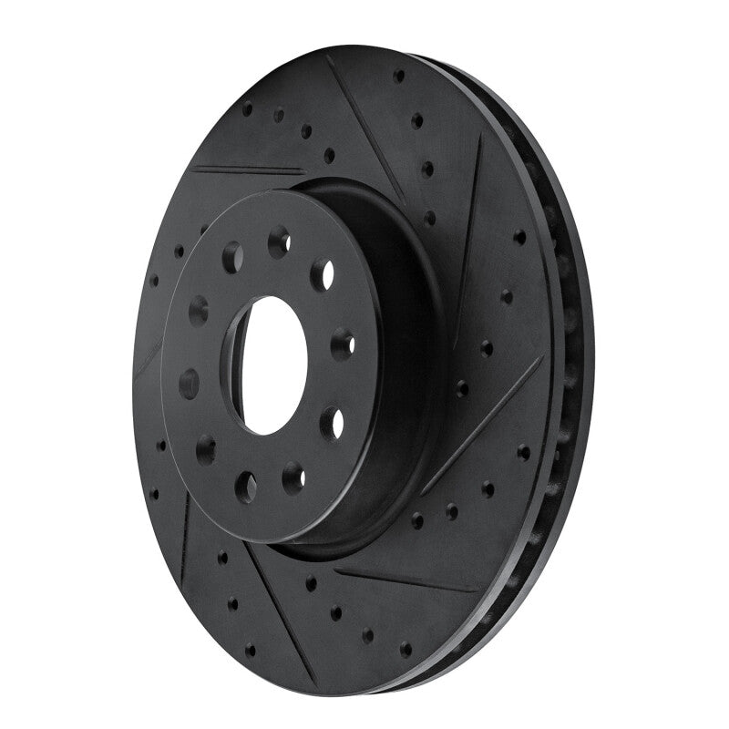 R1 Concepts R1 16-25 Cadillac CT5 Front Right Drilled & Slotted Black Brake Rotor