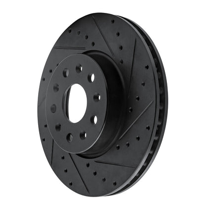R1 Concepts R1 16-25 Cadillac CT5 Front Right Drilled & Slotted Black Brake Rotor