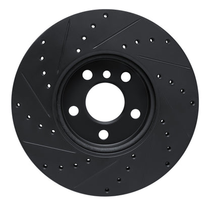 R1 Concepts R1 16-24 Mini Cooper (Excl Clubman) Front Right Drilled & Slotted Black Brake Rotor
