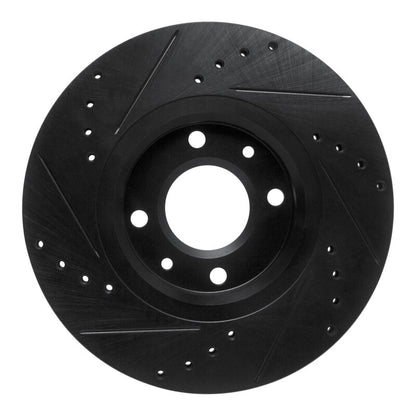 R1 Concepts R1 03-25 Peugeot Partner (Mexico) Front Right Drilled & Slotted Black Brake Rotor