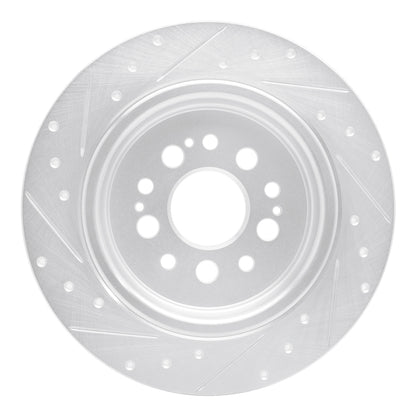 R1 Concepts R1 17-25 Acura RDX Rear Right Drilled & Slotted Silver Brake Rotor