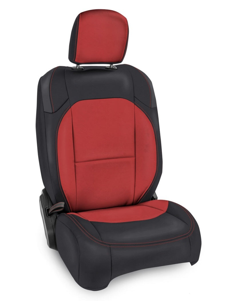 PRP Seats PRP 2018+ Jeep Wrangler JLU/4 Door/Jeep Gladiator JT/ Non-Rubicon Front Seat Covers(Pair) -Black/Red