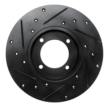 R1 Concepts R1 79-81 Toyota Celica Front Right Drilled & Slotted Black Brake Rotor